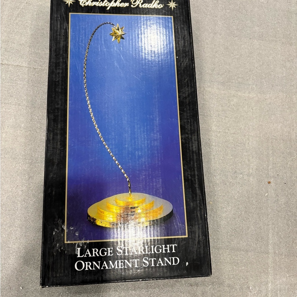 Christopher Radko Large Starlight Golden Ornament Display Stand